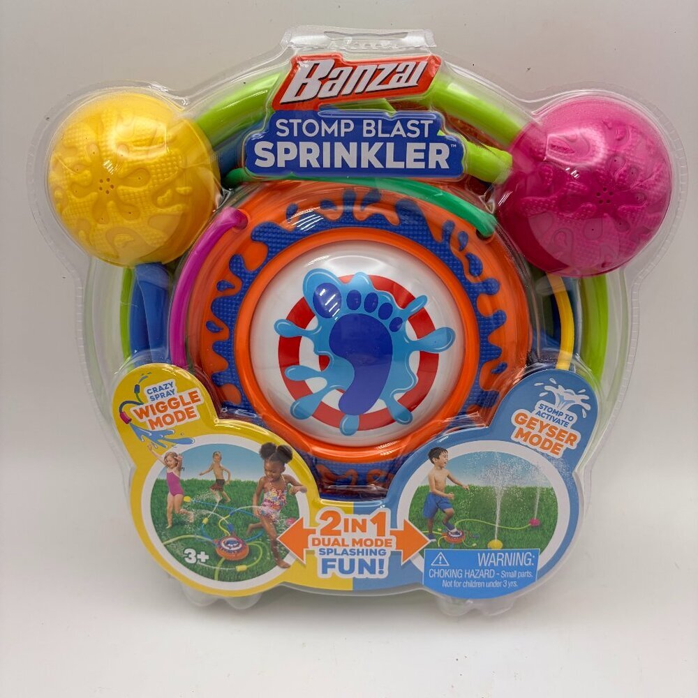 Banzai Stomp Blast Sprinkler: PVC Play Toy for Kids, Ages 3 and Up